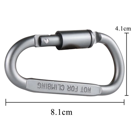 Карабін Survival D-ring 81*7*41 мм , Сріблястий