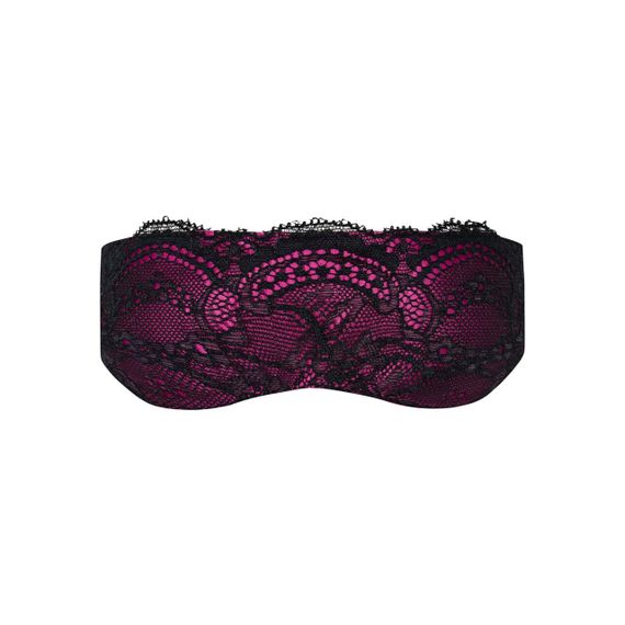 Атласна маска для сну Obsessive Roseberry mask, pink, прикрашена мереживом Sex Aura | Зображення 1