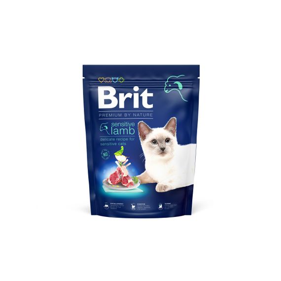 Корм Brit Premium by Nature Cat Sensitive сухий з ягнятком для дорослих котів з чутливим травленням 0.3 кг