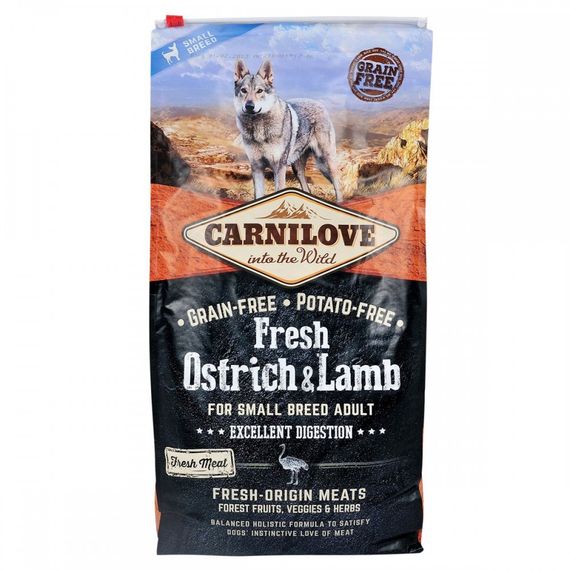 Корм сухий Carnilove Fresh Ostrich and Lamb for Small Breed Dogs для дорослих собак дрібних порід зі страусом та бараниною 6 | Зображення 2