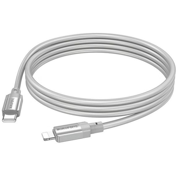 Дата кабель Borofone BX108 Start silicone Type-C to Lightning 27W (1m) Gray | Зображення 2