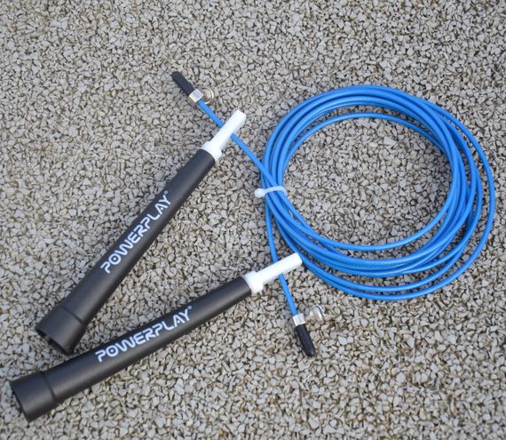 Скакалка скоростная Паверплей 4202 Ultra Speed Rope Синяя (2,9m.) | Зображення 5