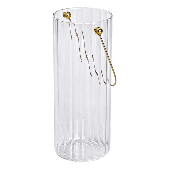 Декоративна скляна ваза для квітів з ручкою 29 см HP-1726