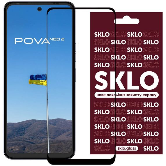 Захисне скло SKLO 3D для TECNO Pova Neo 2 (LG6n) Чорний