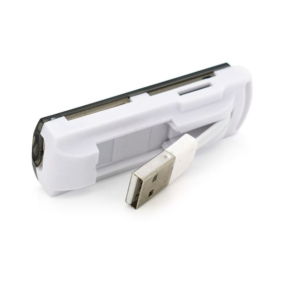 Кардридер универсальный 4в1 MERLION CRD-7BL TF/Micro SD,USB2.0,Black,OEM Q50 | Зображення 1