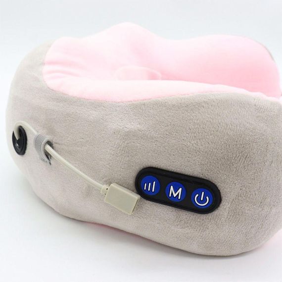 Бездротова масажна подушка для шиї з USB, U-Shaped Upgrade Vibration Pillow / Вібраційна подушка-масажер з пам'яттю | Зображення 8