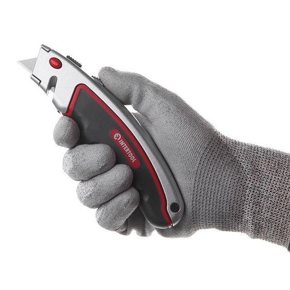 Ніж з висувним трапецієподібним лезом 60*19 мм, металевий корпус INTERTOOL HT-0516 | Зображення 9