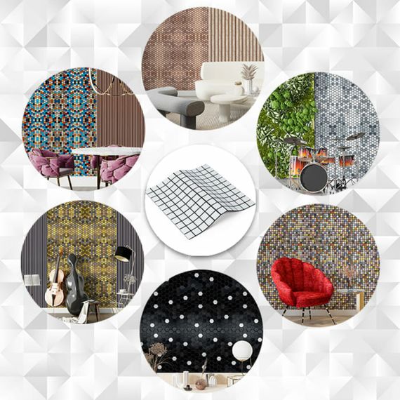 Самоклеюча алюмінієва плитка 300х300х3мм Біла мозайка SW-00001775 | Зображення 4