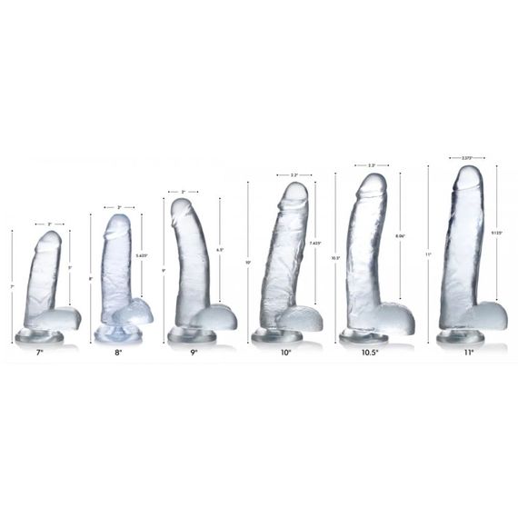 Фалоімітатор реалістичний на присосці Jock C-Thru прозорий, 27 см | Зображення 2