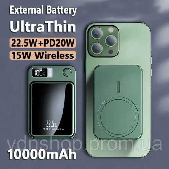 Power bank беспроводной XIYT Y211 / быстрая зарядка / Magsafe / Magnetic / 22.5W + 15W / 10000 mAh | Зображення 4