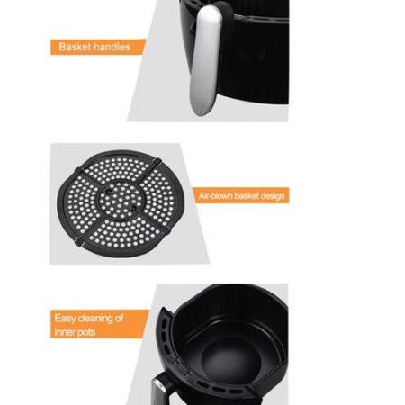 Універсальна електрична безоливна фритюрниця для дому Zurrichberg ZBP-2702 1500W зі знімною чашею | Зображення 5