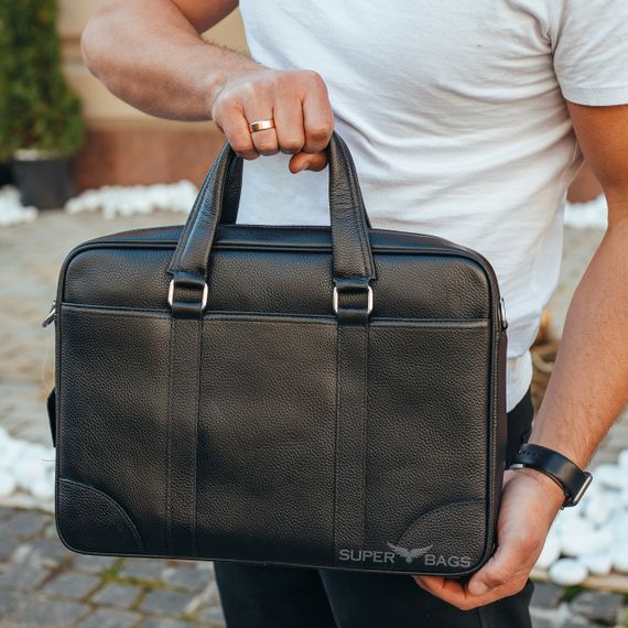 Чоловіча шкіряна сумка для ноутбука й документів Keizer K10832-black