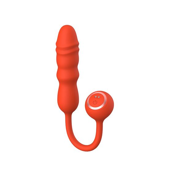 Вибратор Chisa Kissen Glitz с фрикциями, рельефный, с проводным пультом, оранжевый Sex Aura | Зображення 3