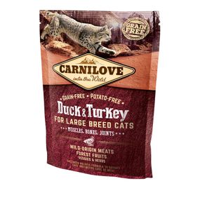 Корм Carnilove Cat Duck & Turkey Large Breed сухий з качкою та індичкою для котів великих порід 0.4 кг
