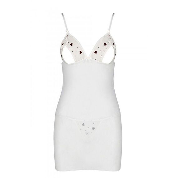 Сорочка з вирізами на грудях + стрінги LOVELIA CHEMISE white L/XL - Passion | Зображення 4