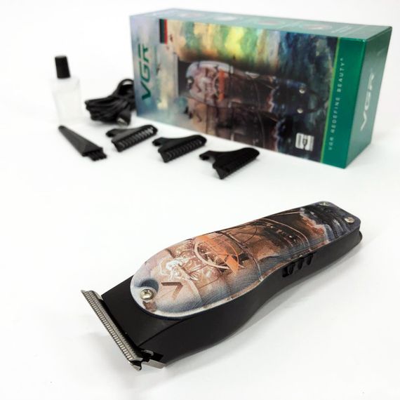 Професійний триммер для стрижки волосся та бороди VGR V-953 з насадками, окантувальна машинка | Зображення 9