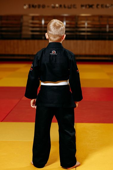 Чорне дитяче кімоно для хлопчиків, джиу-джитсу, TM BUDOGI, зріст 140 см, щільність 350 гр/м.кв. | Зображення 5