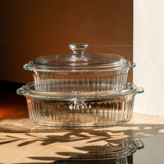 Форми для запікання набір 2 шт скляні з кришками овальні HP-34-27 | Зображення 5