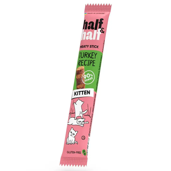 Ласощі для кошенят Half&Half Meaty Stick Kitten - індичка 5 г