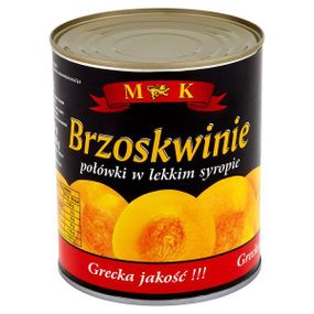 Персики консервированные в сиропе половинками в ж/б M&K (Польша), 820 г