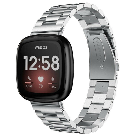 Металевий ремінець Primolux для годинника Fitbit Versa 3 / Fitbit Sense - Silver | Зображення 2