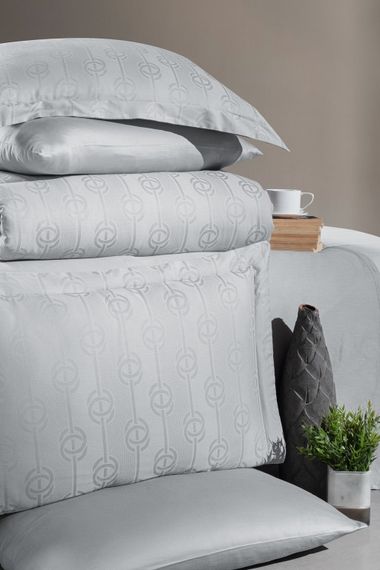 Постельное белье First Choice Jacquard Satin 200х220 Norel Grey | Зображення 1