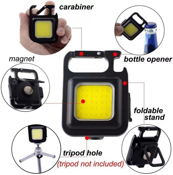 Многофункциональный мощный аккумуляторный фонарик LED Mini X80. Фонарик брелок, магнит, карабин, открывашка | Зображення 1