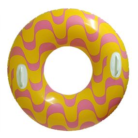 Надувной круг 59256, 91 см, две ручки Желто-розовый