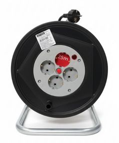 Подовжувач на котушці  з заземленням та запобіжником 3х1,0кв.мм 25м APRO