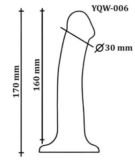 Фалоімітатор на присосці, із м'якого двошарового силікону OYO - Dildo Double Layer Silicone YQW-006 (довжина 17 см, діаметр 3 см) | Зображення 5