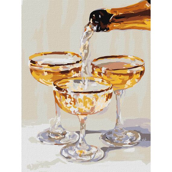 Картина по номерам "Мгновение для трех" KHO5746 с красками металлик 30х40 см