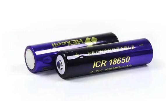 Акумулятор 18650 HEXcell 10000 мА·год 4.2В Li-ion із захистом від короткого замикання для ліхтарів і портативної техніки Синій | Зображення 1