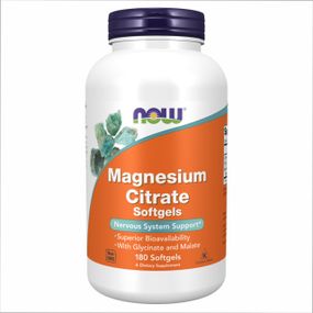 NOW Magnesium Citrate 134 mg цитрат магния в мягких капсулах №180