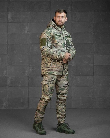 Зимний тактический костюм Softshell мультикам военная форменная одежда для зимы комплект куртка со штанами | Зображення 2
