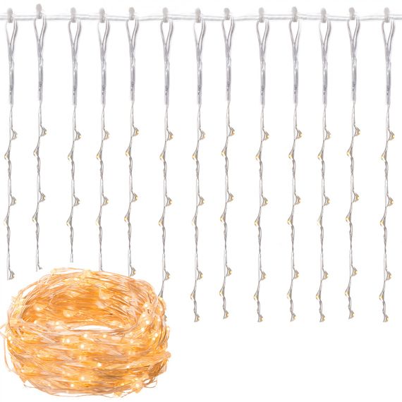 Гірлянда водоспад (штора) Springos 2 x 2 м 400 LED CL0097 Warm White | Зображення 1