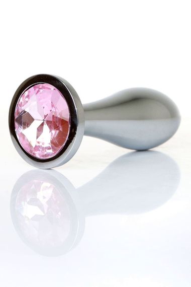Анальна пробка Boys of Toys Jewellery Silver Plug Рожевий M-2,8 см