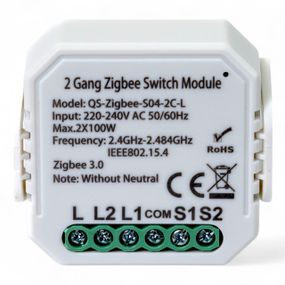 433141 Умный выключатель Tervix Pro Line ZigBee Switch (2 клавиши), без нуля