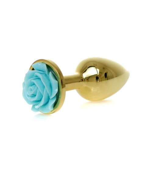 Анальна пробка - Jewellery Gold PLUG ROSE- Light Blue sexstyle | Зображення 1