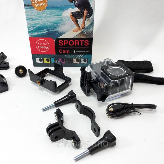 Камера DVR SPORT A7, Камера gopro водонепроникна, Камера гоупро, Камера на голову налобна | Зображення 2