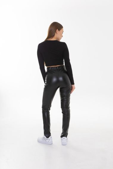 Леггинсы с  эко-кожи 4Profi  черные размер XL 24178 | Зображення 3