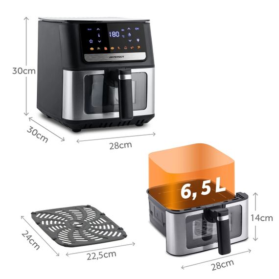 Аэрофритюрница Berdsen BD-655, 6,5 л, мультипечь без масла, аэрогриль | Зображення 1