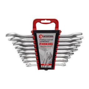 Набір ключів ріжкових 8 од., 6-22 мм, Cr-V INTERTOOL HT-1002