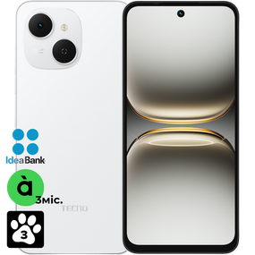 Смартфон Tecno Spark 40C (KM4k) 4/128GB Veil White (4894947093036)