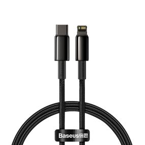 Дата кабель Baseus Tungsten Gold Type-C to Lightning PD 20W (2m) (CATLWJ) Чорний