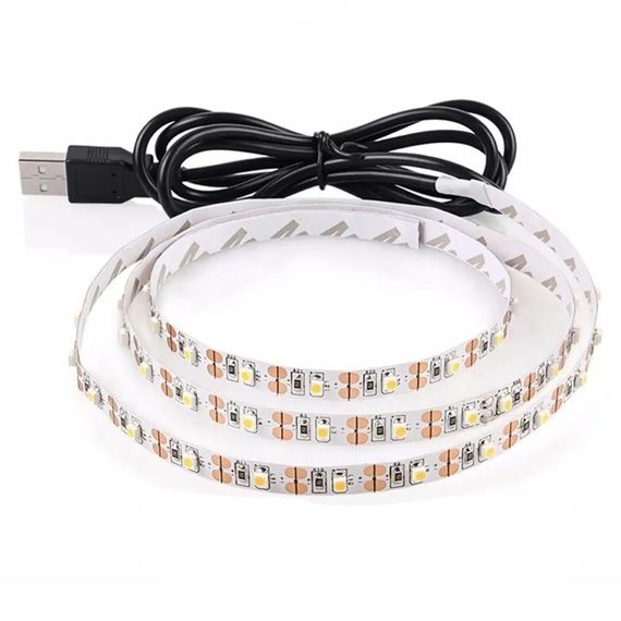 Світлодіодна LED стрічка 5м, від USB, Холодний білий / Вологозахищена LED підсвітка від повербанка | Зображення 2