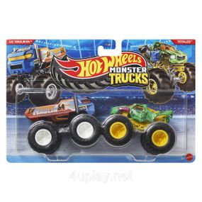 Подарочный набор 2 монстр-трака Хот Вилс Оригинал Hot Wheels Monster Trucks Lil' Haulin Vs Totaled