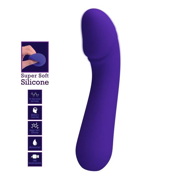 Вібромасажер для стимуляції точки G Pretty Love - Cetus Dark Purple, BI-014723-3 Sex Aura | Зображення 9