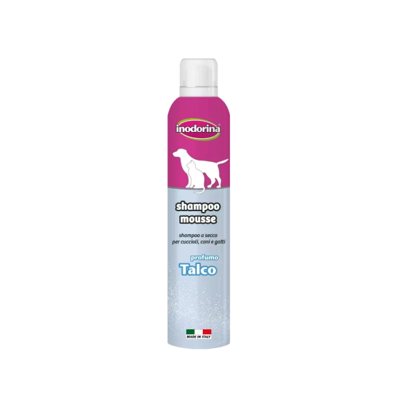 Шампунь-мус для собак та кішок усіх порід з тальком Inodorina Shampoo Mousse Talco 300 мл