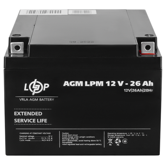 Акумулятор AGM LPM 12V - 26 Ah