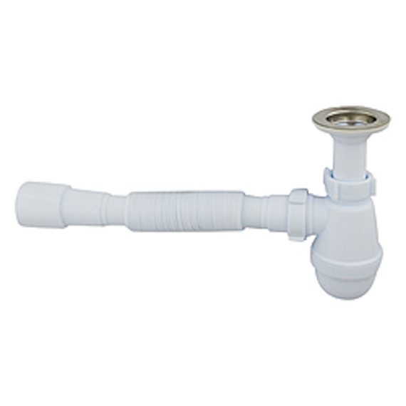 Сифон бутылочный Extra Plast СМ-50 для умывальников и моек, с гибкой трубой | Зображення 1